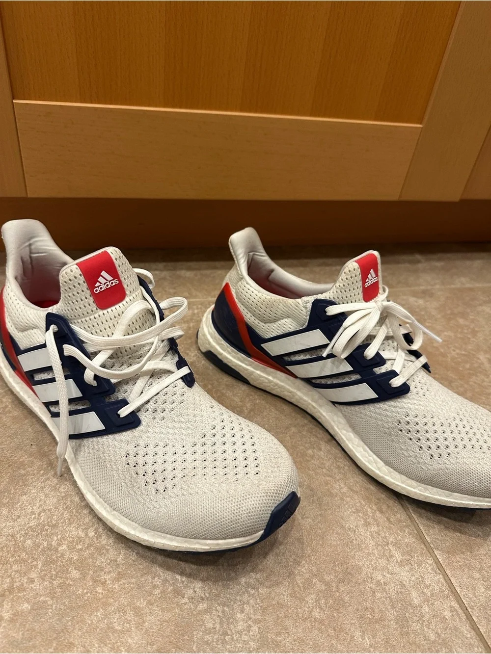 adidas Ultra Boost 1.0 Sneakers in Crystal White/Cloud White/Dark Blue